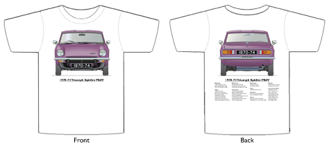 Triumph Spitfire MkIV (hard top) 1970-74 T-shirt Front & Back